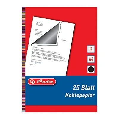 Abbildung von Herlitz Geschäftspapier 25 Blatt Kohlepaier / Durchschlagpapier schwarz A4