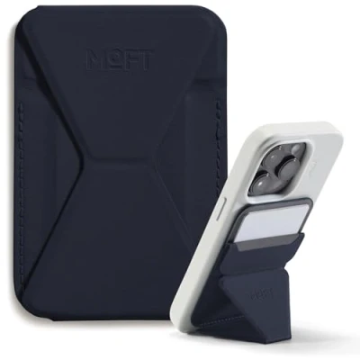 Abbildung von MOFT Snap On Magnetischer Handyständer Magsafe Kompatibles Wallet für iPhone 14/13/12 Serie mit 3 Betrachtungswinkeln, Verbesserte magnetische Stärke, Tiefblau