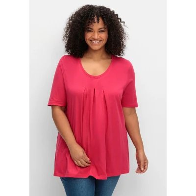 Abbildung von Sheego Shirt IN Alinie Tshirt basic, Damen, Größe: 40/42, Magenta