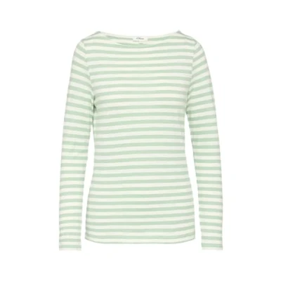 Abbildung von s.Oliver MIT U BOOT Ausschnitt Langarmshirt, Damen, Größe: 34, Minze