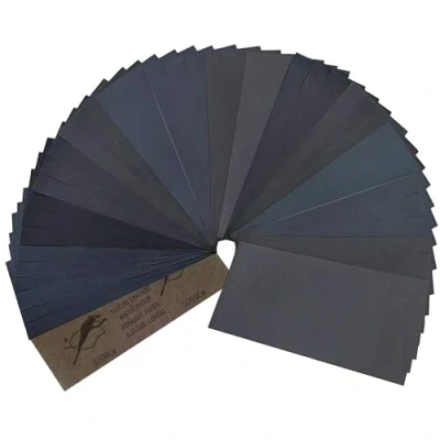 Abbildung von HAWERK Profi Schleifpapier Set 80 3000 Körnung, 45 Stück Nass und Trocken für Holz, Metall, Auto, Lack, Holzmöbel, Stein, Glas Nassschleifpapier, Sandpapier