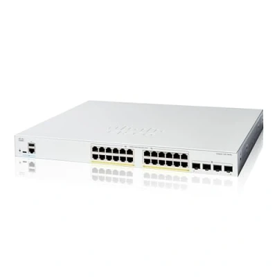 Abbildung von Cisco Catalyst 1200 24FP 4G Smart Switch, 24 Port GE, vollständiges PoE, 4 x 1 GE SFP, eingeschränkter Lebenszeitschutz (C1200 4G)