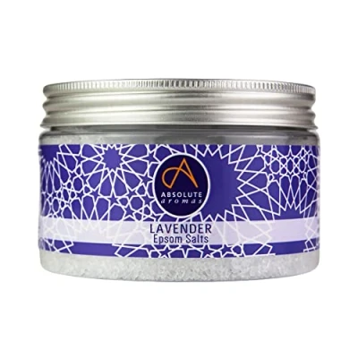 Abbildung von Absolute Aromas Lavendel Epsom Salz 300 g Magnesiumsulfat Entspannende Salze für das Bad Muskeln und Füße einweichen entspannen