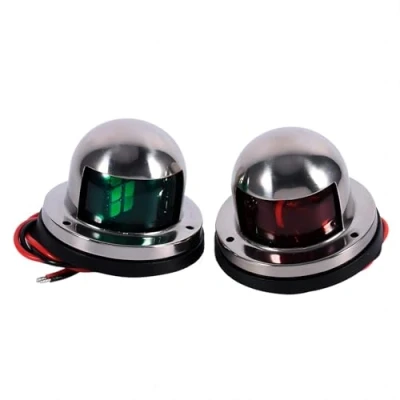 Abbildung von VIFERR Boot Navigationslicht, 1 Paar 12 V Bootsleuchte Marine LED Navigationslichter Edelstahl Rot Grün Bogen Navigation Licht für Yacht