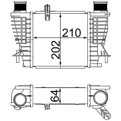 Abbildung von MAHLE ORIGINAL CI 264 000S Ladeluftkühler RENAULT: CLIO 3, Modus / Grand