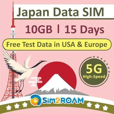 Abbildung von Japan SIM Karte 15 Tage NUR Daten 10 GB Hochgeschwindigkeits 4G LTE Reise KarteKEINE Registrierung, ID Authentifizierung erforderlich! KEINE Telefonnummer 短期帰国・短期来日最適・安心日本語サポート