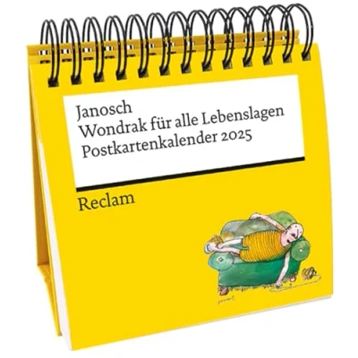 Abbildung von Janosch: »Wondrak Für alle Lebenslagen« (Postkartenkalender 2025) mit Zitaten und Illustrationen von Aufstellkalender Spiralbindung ... Fans Janosch Wondrak