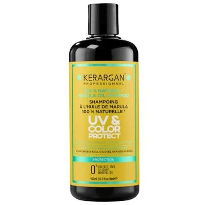 Abbildung von Kerargan Champú UV &amp; Color con Marula para Cabello Seco/Teñido Limpia, Protege Sin Sulfatos, OMG, Silicona 500ml