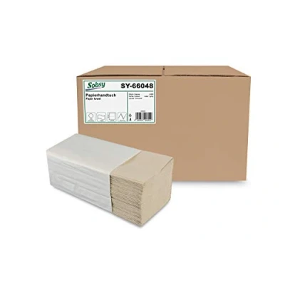 Abbildung von Hypafol Papierhandtuch 1 lagig, recycling, 25x20 cm, ZZ/V Falz, 4.000 Blatt (4000 St)