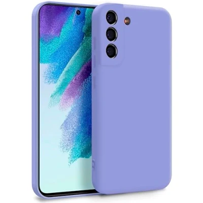 Abbildung von MyGadget Hülle für Samsung Galaxy S21 FE Zweilagige Handyhülle mit Kameraschutz Cover Innenfutter &amp; Silikon außen Flieder