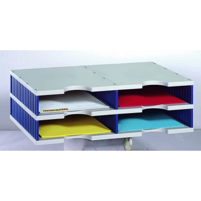 Abbildung von styro Styrodoc Sortierstation DIN C4 4 Fach grau/blau