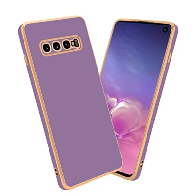 Abbildung von Cadorabo Hülle kompatibel mit Samsung Galaxy S10 Plus Schutzhülle TPU Silikon Case Liquid Design Kameraschutz Slim Kratzfest Weiche Gummi Rundumschutz für in Lila