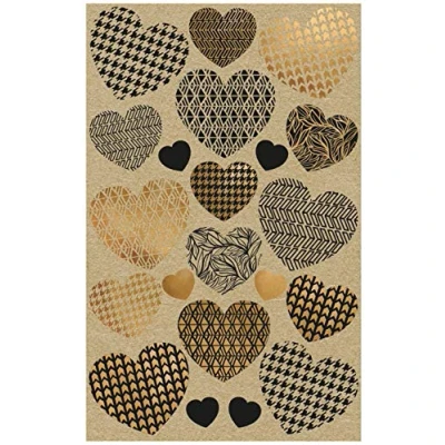 Abbildung von AVERY Zweckform Kraftpapier Aufkleber 42 Sticker Herzen (Papier Sticker, Geschenkaufkleber, natur, braun, beige) 57123 4004182571231