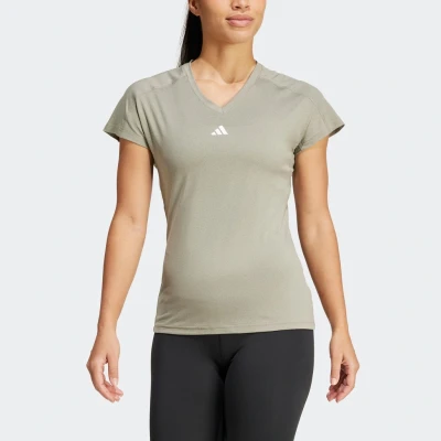 Abbildung von adidas Performance Aeroready Train Essentials Minimal Branding Vneck Sport Tshirt, Damen, Größe: Medium, Silver pebble