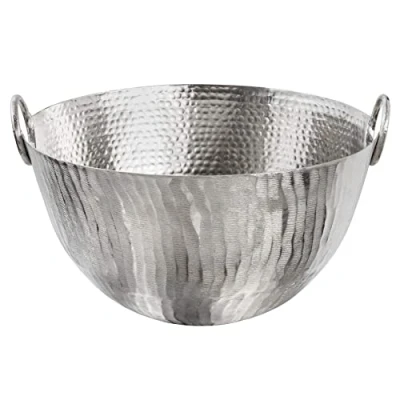 Abbildung von riess ambiente.de Handgearbeitete Deko Schale Orient 40cm Silber Metall Hammerschlag Design