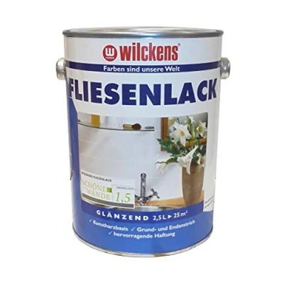Abbildung von Wilckens Farben Lack, 2,5L Fliesenlack weiss Fliesenfarbe Fliesen Lack Lackfarbe Farbe Glanz