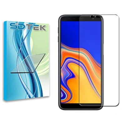 Abbildung von SDTEK *2 Pack Schutzglas Kompatibel mit Samsung Galaxy J6 + Plus, Glas Glasfolie Hartglas Folie Tempered Glass Screen Protector Schutzfolie Displayschutzglas