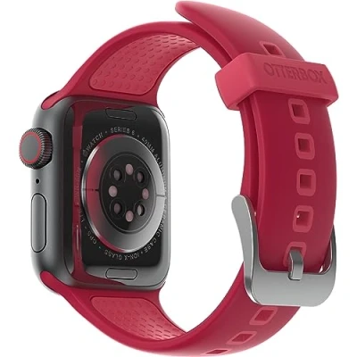 Abbildung von OtterBox All Day Uhrenarmband für Apple Watch Series 9/8/7/6/SE 2. gen/SE 1. gen/5/4/3 38mm/40mm/41mm, weiches, angenehmes und strapazierfähiges Silikonband Watch, Rot