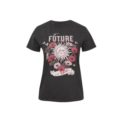 Abbildung von QS MIT Front IN Gewaschener Optik Tshirt print, Damen, Größe: Large, Schwarz