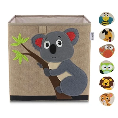 Abbildung von LIFENEY Aufbewahrungsbox Kinder mit Koala Motiv I Spielzeugbox Tiermotiv passend für Würfelregale Ordnungsbox das Kinderzimmer Aufbewahrungskorb