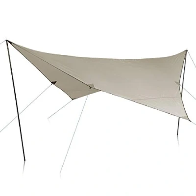 Abbildung von your GEAR Sonnensegel Atrani 3 x m Sonnenschutz Wetterschutz Tarp 2 Aufstellstangen UV 50+ Schutz wasserdicht 5000 mm Beige Grau