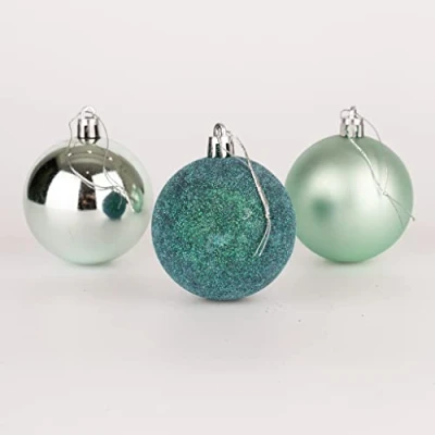 Abbildung von 60 mm/18 Stück Weihnachtskugeln, bruchsicher, dunkelgrau, Weihnachtsbaumschmuck, Kugel, Ornamente, Kugeln, Weihnachtsdekoration, Urlaubsdekoration, glänzend, matt, glitzernd