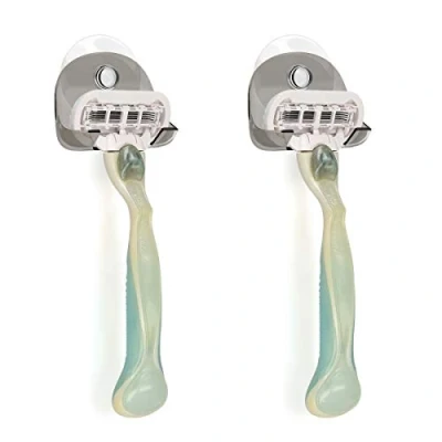 Abbildung von kwmobile 2x Saugnapf Halterung für Rasierer Halterung, (1 tlg., Glas und Fliesen Nassrasierer Halter Set Wand Haken)