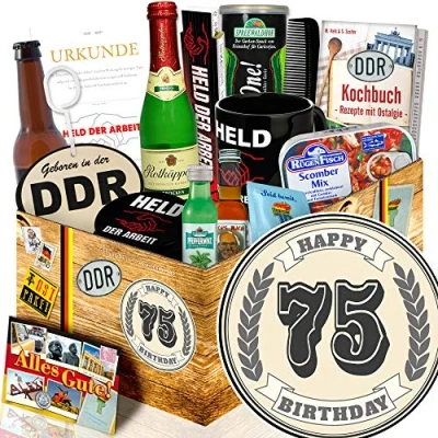 Abbildung von Geschenk zum 75. / 75 Jahre Geburtstag/Ossi Paket Männer