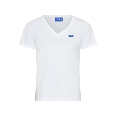 Abbildung von HUGO Classic Tshirt basic, Damen, Größe: Large, Weiß