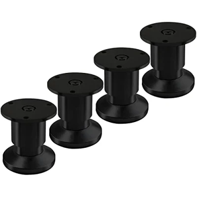 Abbildung von 4 Stück Möbelfüße TERRA Höhe 50 mm Schwarz eloxiert Sofafüße höhenverstellbar bis max. 15 mm, belastbar 250 kg/je Fuß von SOTECH
