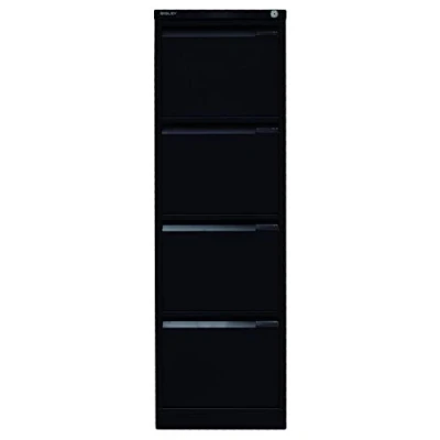 Abbildung von BISLEY Hängeregistraturschrank, einbahnig, DIN A4, 4 HR Schubladen, Metall, 633 Schwarz, 62.2 x 41.3 132.1 cm