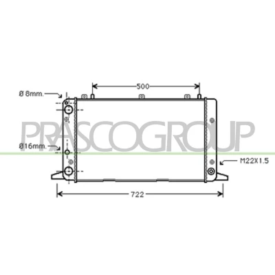 Abbildung von PRASCO AD013R015 Kühler, Motorkühlung Aluminium 590mm 317mm 32mm AUDI: 80 B4 Limousine, Cabriolet B4, Avant
