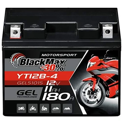 Abbildung von BlackMax GT12B 4 Motorradbatterie GEL 12V 11Ah YT12B Batterie 51015 CT12B
