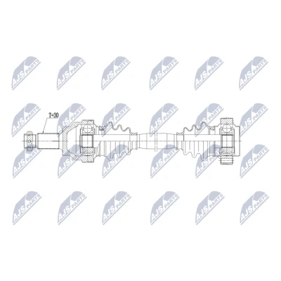 Abbildung von NTY NPW BM 213 Antriebswelle Hinterachse links 643mm Schaltgetriebe, Automatikgetriebe BMW: 5 Touring, Limousine
