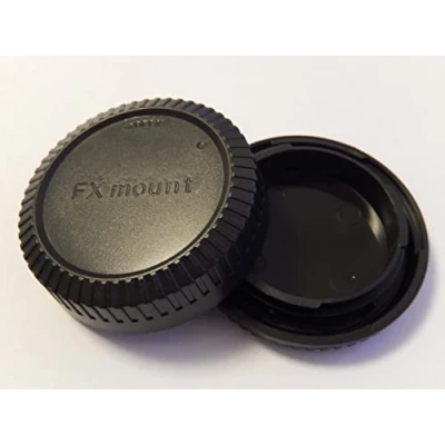 Abbildung von vhbw Objektivdeckel Set kompatibel mit Fuji/Fujifilm X A1, E1, E2, M1 Kamera Rück und Gehäusedeckel, Schwarz