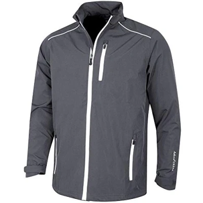 Abbildung von Insel Grün Herren Golf Full Zip wasserdichte Jacke Char/Schwarz XXL