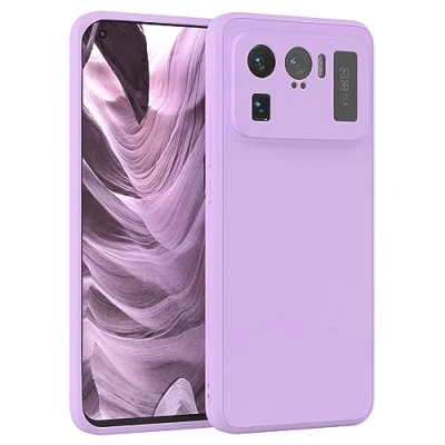 Abbildung von EAZY Case Silikonhülle für Xiaomi Mi 11 Ultra Hülle Silikon Lila weich stoßfeste Handyhülle Schutzhülle mit Kameraschutz Dünn Premium Schutz Cover TPU Phone Bumper in Violett
