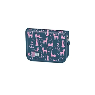 Abbildung von ST.RIGHT Lazy Cats PC03 Mäppchen, Purple, 20.5 x 14 3.5 cm
