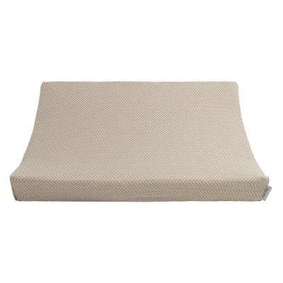 Abbildung von Baby&#039;s Only Baby Wickelauflagenbezug Bezug für Wickelauflage Dawn aus Baumwolle mit Fischgrätenmuster Wickelunterlage 45x70 Beige/Ecru