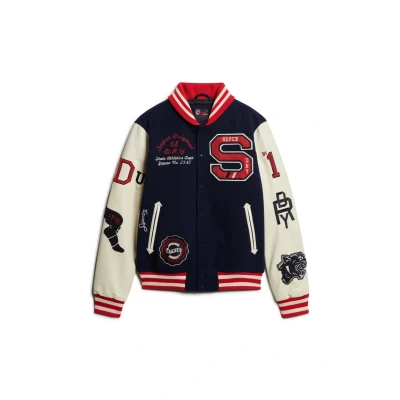 Abbildung von Superdry College Varsity Patched Bomberjacke, Herren, Größe: XXL, Atlantic navy