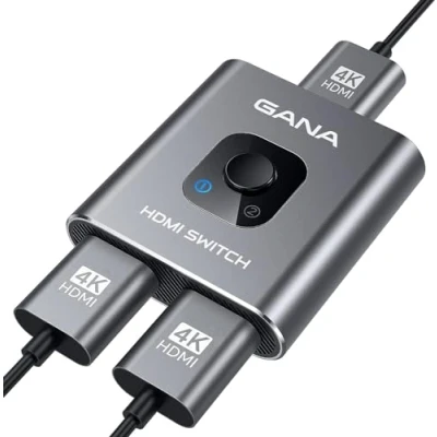 Abbildung von HDMI Splitter Switch,GANA 4K@60Hz Aluminium Bidirektional Switch 2 In 1 Out oder Verteiler Switcher unterstützt HD 4K 3D für TV/Fire Stick/Xbox/PS3/PS4