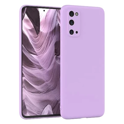Abbildung von EAZY Case Silikonhülle für Samsung Galaxy S20 Hülle Silikon Lila weich stoßfeste Handyhülle Schutzhülle mit Kameraschutz Dünn Premium Schutz Cover TPU Phone Bumper in Violett