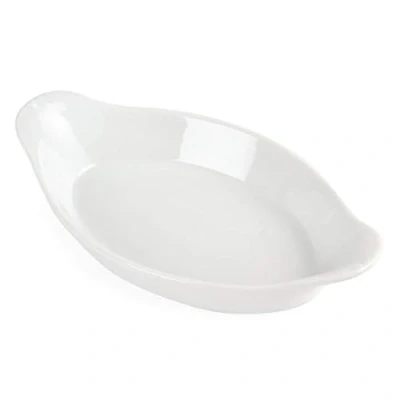 Abbildung von Olympia Whiteware Ovales Schalenset mit Ohren, 20,4 cm/215 ml/7,5 oz (6 Stück), weiß, verglastes Porzellan, hitze und stoßbeständig, mikrowellengeeignet, BS4034 zertifiziert für Hotelgebrauch, W441