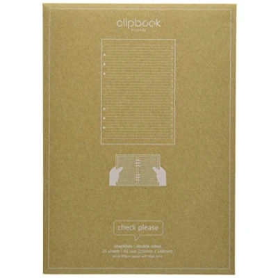 Abbildung von Filofax A5 kariert Tabelle für clipbook