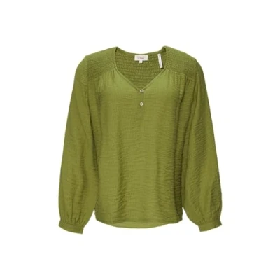 Abbildung von s.Oliver MET Gesmokte Details Bluse, Damen, Größe: 34, Guacamole