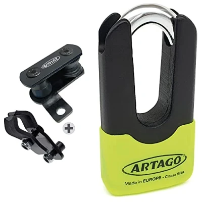 Abbildung von Artago 69X4 Pack Bremsscheibenschloss Diebstahlsicherung Hohe Sicherheit + Halterung für Honda CRF 1000L Africa Twin, Homologiert SRA, Sold Secure Gold, ART4