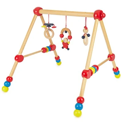 Abbildung von Bieco Baby Gym Spieltrapez höhenverstellbar Spielbogen Holz Spielebogen Mobile Activity Center Holzspielzeug Spielzeug