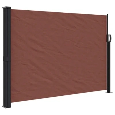 Abbildung von vidaXL Seitenmarkise, Wandmarkise mit PU Beschichtung, Sichtschutz für Balkon Terrasse Garten, Windschutz Markise, Ausziehbar Braun Polyester
