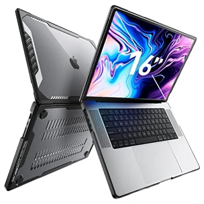 Abbildung von SUPCASE Unicorn Beetle Series Hülle für MacBook Pro 16 Zoll (2021) A2485 M1 / Max, Bumper Case Stoßfest Schutzhülle Protective Hartschale Cover 16‘’ mit Touch ID (Black)