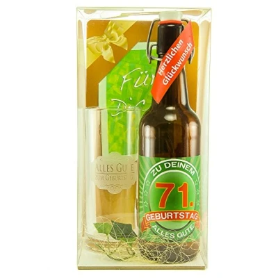 Abbildung von Bier Geschenk Geschenkset 71. Geburtstag